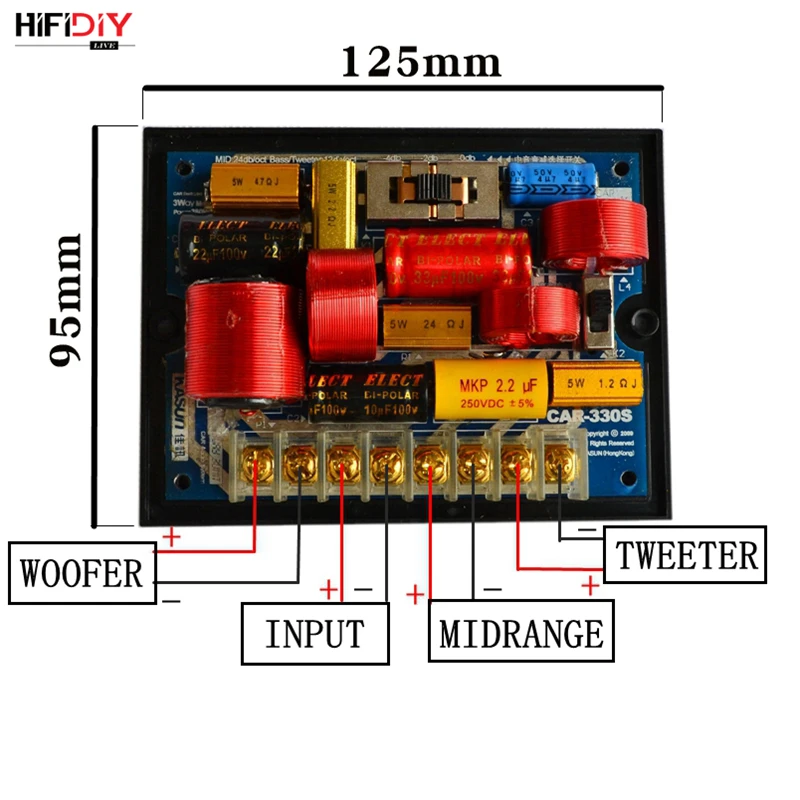 HIFIDIY LIVE CAR 330S 3 Way динамик (твитер + Средний бас) HiFi Автомобиль DIY s аудио кроссовер с