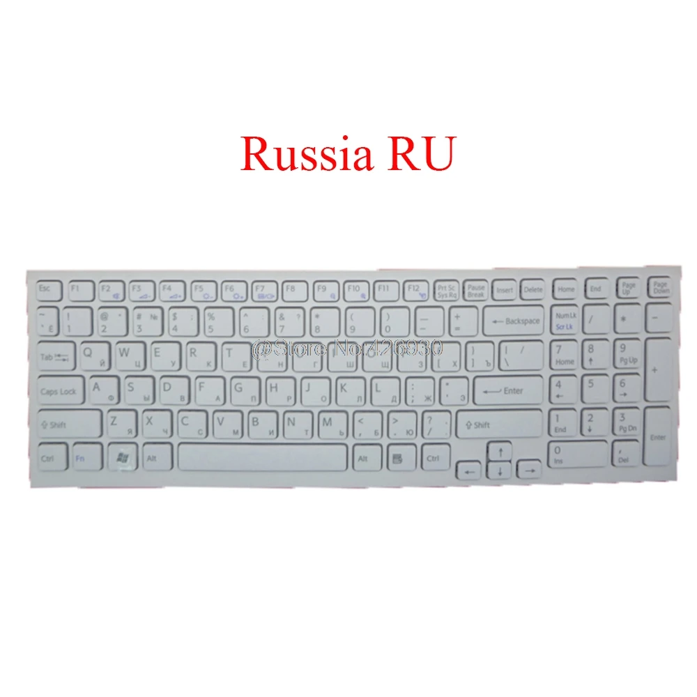 Ноутбук RU клавиатура для SONY VAIO VPCEB VPC EB серия Россия белый с рамкой