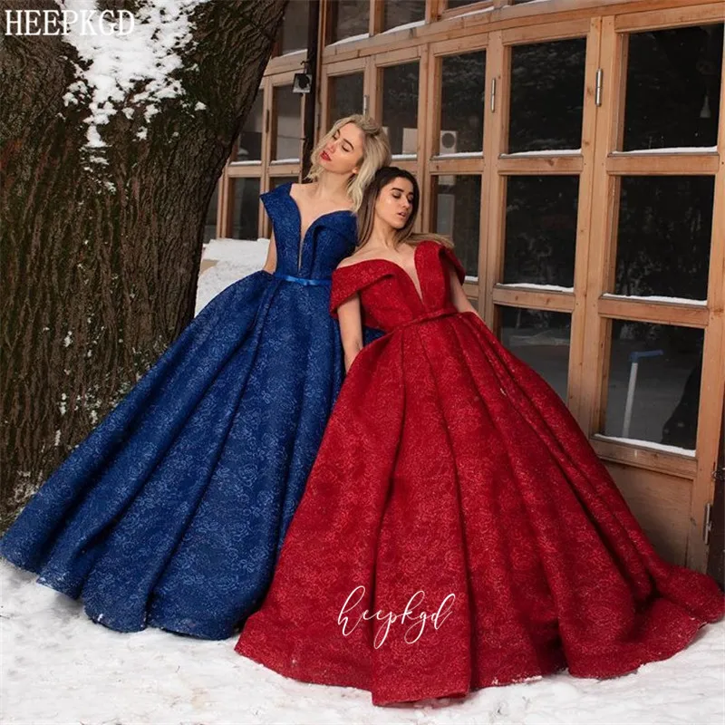 Официальное кружевное арабское вечернее платье Abendkleider с открытыми плечами и v-образным вырезом, длинное бальное платье для выпускного вечера, женские платья Robe De Soiree