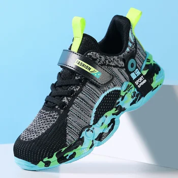 

New Cool Young Boy Casual Sneakers Fashion Running Shoes Kids Soft Bottom Teenage Trainers Boys Breathable Gym Shoe For Children