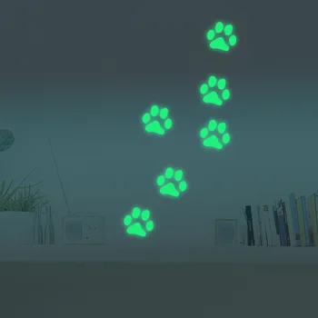 

21*29CM 5set Glow Puppy Footprint Wall Stickers Removable Home Living Room Kid Bedroom Decoration Sticker Posters