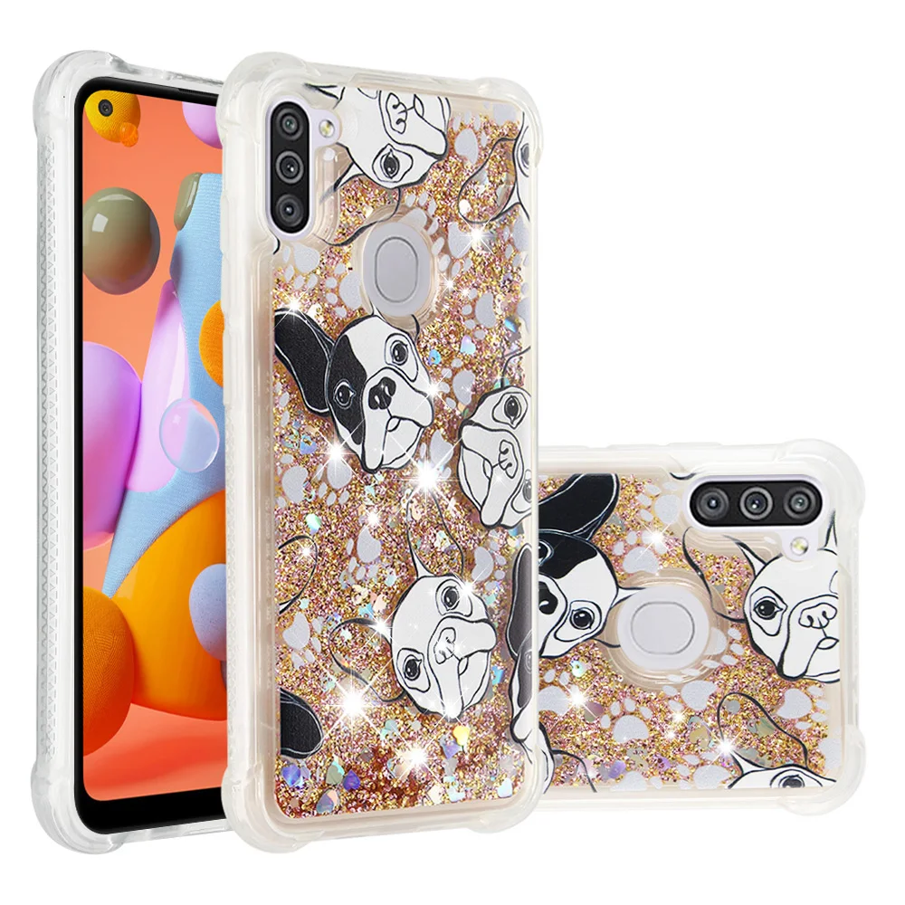 Для Samsung Galaxy A11 чехол подвижная звезда Блестящий жидкий зыбучий песок воздушная
