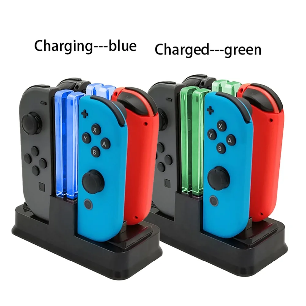 IBen светодиодный зарядное устройство для док-станции Подставка для nintendo Switch 4 Joy Con контроллеры 4 в 1