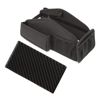 

1 Pcs Carbon Fiber Dashboard Cover Trim, Dash Decorative Cover & 1 Pcs Gear Shift Storage Bag Organizer Tray