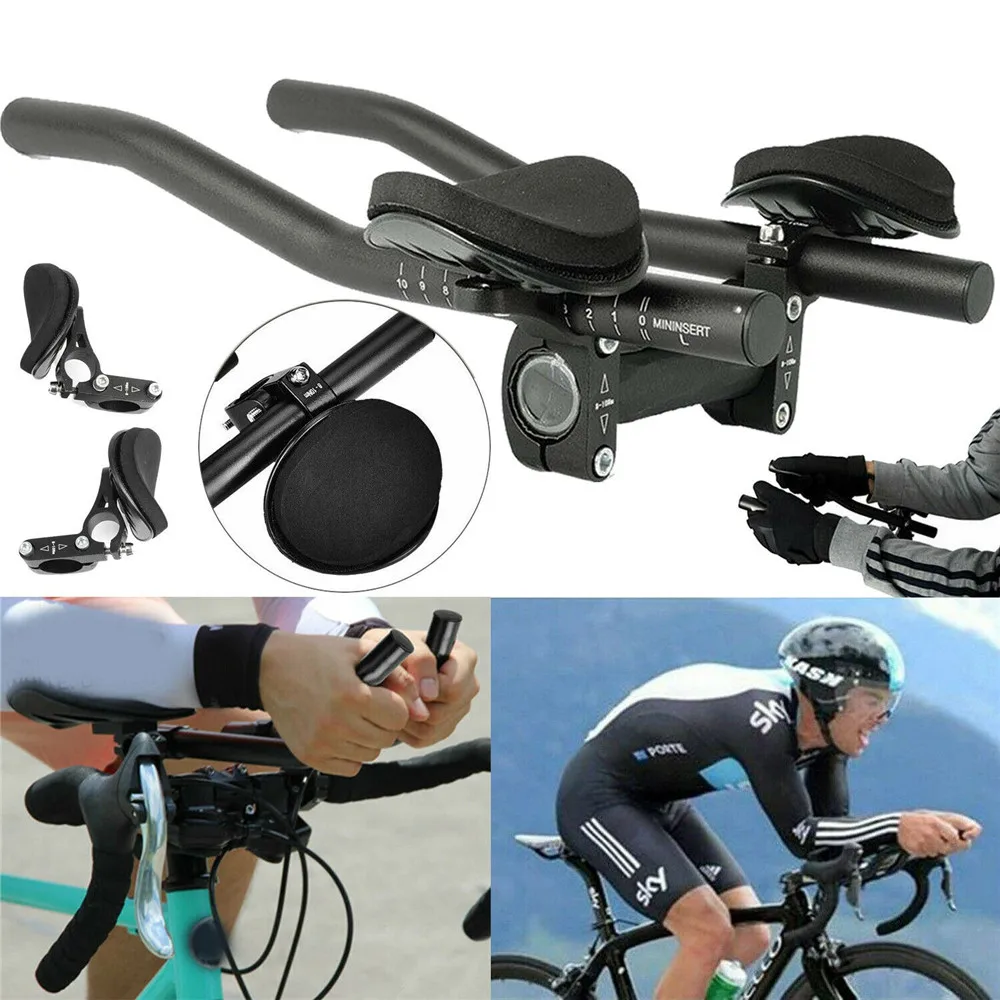 Bicycle Rest TT Handlebar Clip on Aero Bars Handlebar Extension Triathlon Bars 