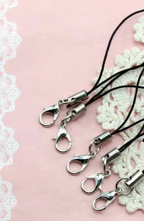 

100pcs Cell Phone Straps Lobster Clasp Lanyard Strap Cord Keychains Cords Keyring For DIY Jewelry Making Findings