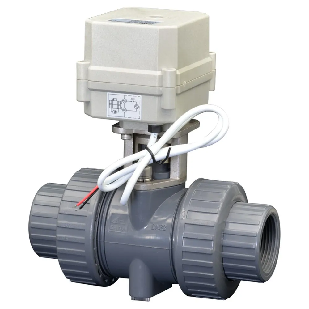 

UPVC/CPVC 9-24VAC/DC Motorized Ball Valve BSP/NPT 2 Way DN32 1-1/4'' Full Bore Electric Actuator Valve Motor Control Valve