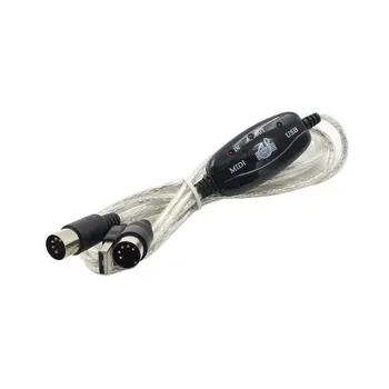 

2M Keyboard to PC USB MIDI Cable Converter PC to Music Keyboard Cord USB IN-OUT MIDI Interface Black