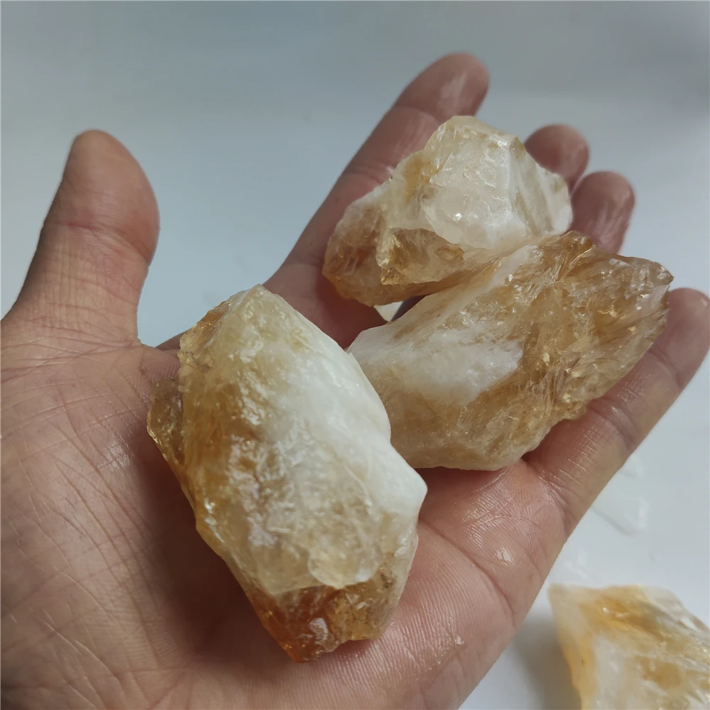 High Quality Natural Brazilian Citrine Unprocessed Citrine Rough Stone Mineral Specimen Collection Home Decoration and DIY Gifts