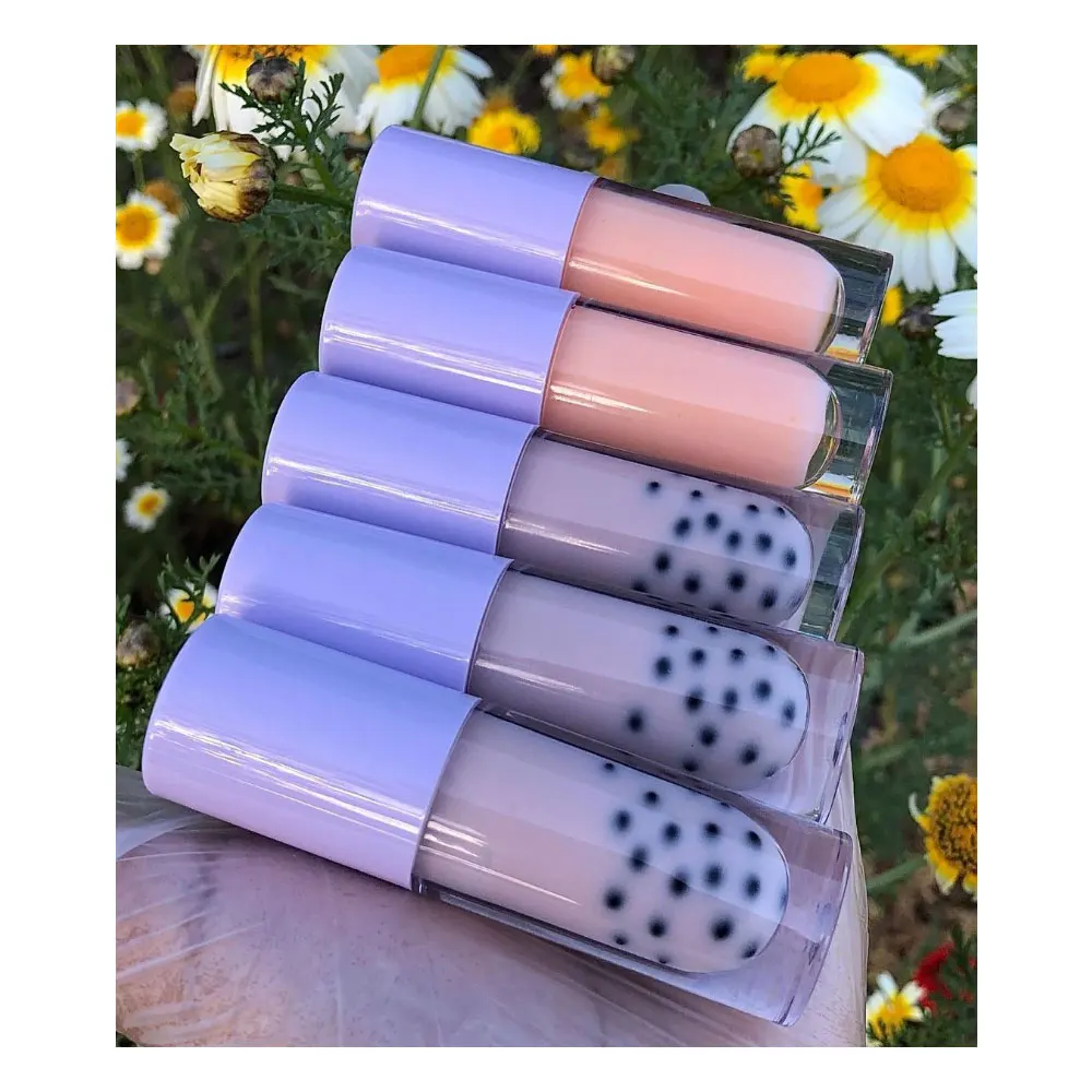 Lip Gloss Diy Boba Bubble Tea Moisturizing Lipgloss Making Material Kit Container Lip Gloss Tubes Flavoring Oil Liquid Pigment