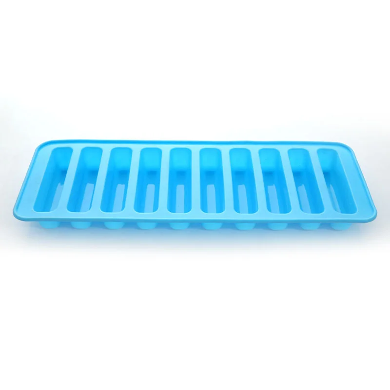 Ice Mold Ice Cream Molds 10 Grids Chic Long Strip Shape Silicone Ice Cube Mould Trays Diy Baking Sausage Hot Dog