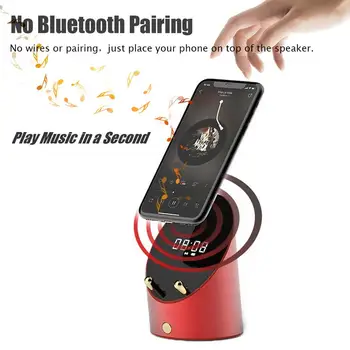 

JINSERTA Mini Bluetooth 5.0 Speaker Portable Wireless Music Player HD Mirror Bluetooth Loudspeaker with Dimmable Fill Light