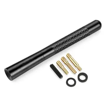 

AM/FM Radio Car Antenna Aluminum Replacement Black Carbon Fiber Style Stubby