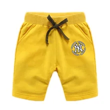 Шорты их чистого хлопка для мальчиков, летние тонкие детские шорты-бермуды с круглой надписью, детские штаны, шорты для мальчиков