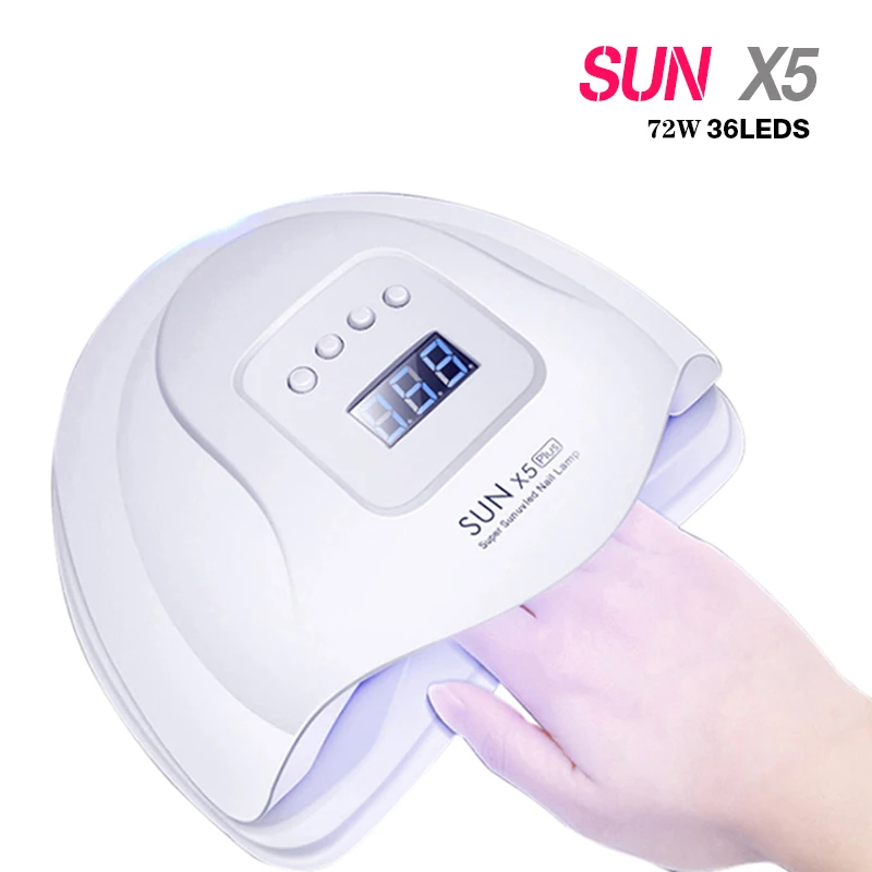 72 Вт SUN X5 Plus УФ светодиодный светильник для ногтей сушилка с ЖК дисплеем 36