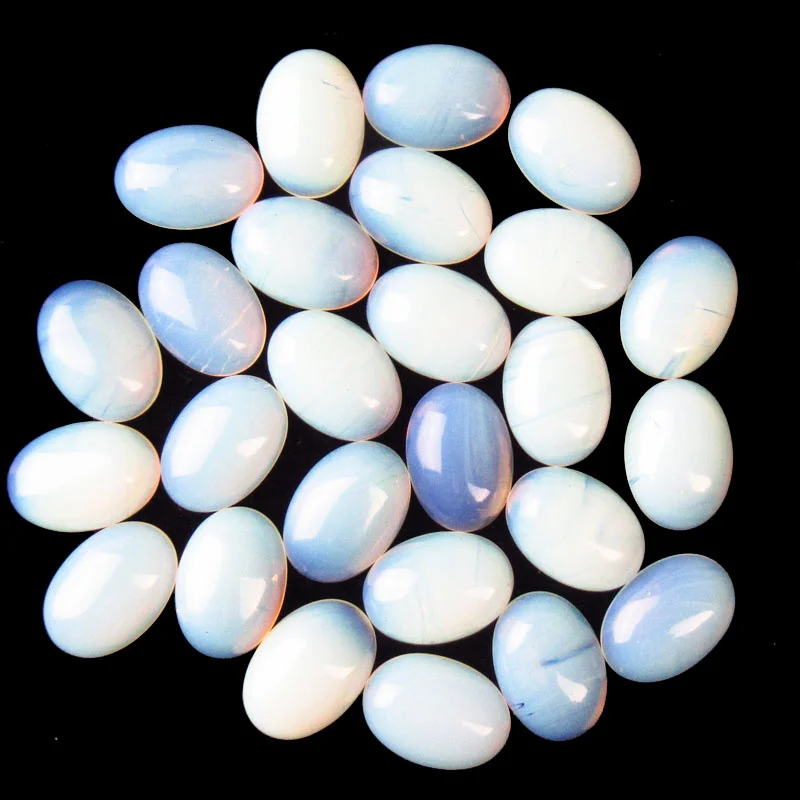

10Pcs 18x13x5mm Wholesale Opal Opalite Oval Cab Cabochon No Hole for DIY Jewelry Making Accessories