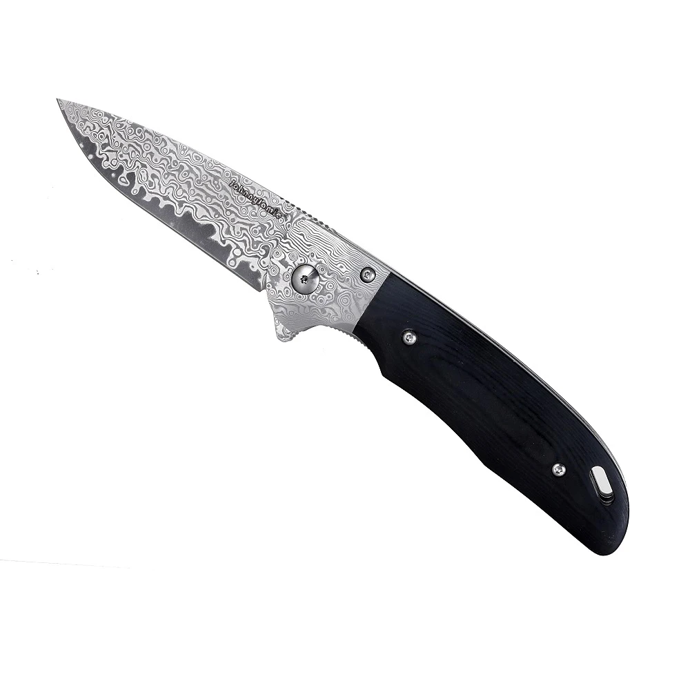 Охотничьи складные ножи JohnnyJamie Persici 3 7 дюйма 8Cr13Mov Core Damascus и DMS/G10 Type B | Инструменты
