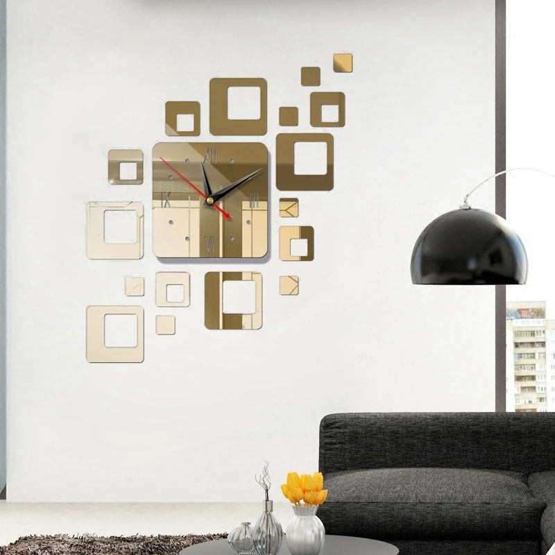 

Wall Clock Modern Design 3D DIY Large Wall Stickers Mute Digital Wall Big Clock Living Room Home Office Decor Ornaments