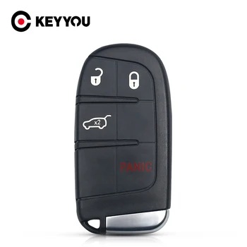 

KEYYOU For Chrysler Dodge Journey 2011-2015 Keyless Entry Fob Replacement Case Smart Remote Car Key Shell 4 Buttons Uncut Blade