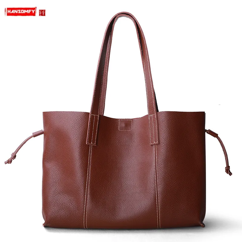 2021 New Bags Women's Handbag Shoulder Bag Women Big Simple Soft Leather 14 Inch Laptop Female Large-capacity Tote |