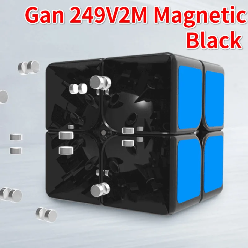 Gan249 V2 M 2x2x2 Магнитный Магический кубик GAN 249 Gan Air Gan 249 V2 M Gan CubePuzzle игрушки для детей - Цвет: Magnetic black