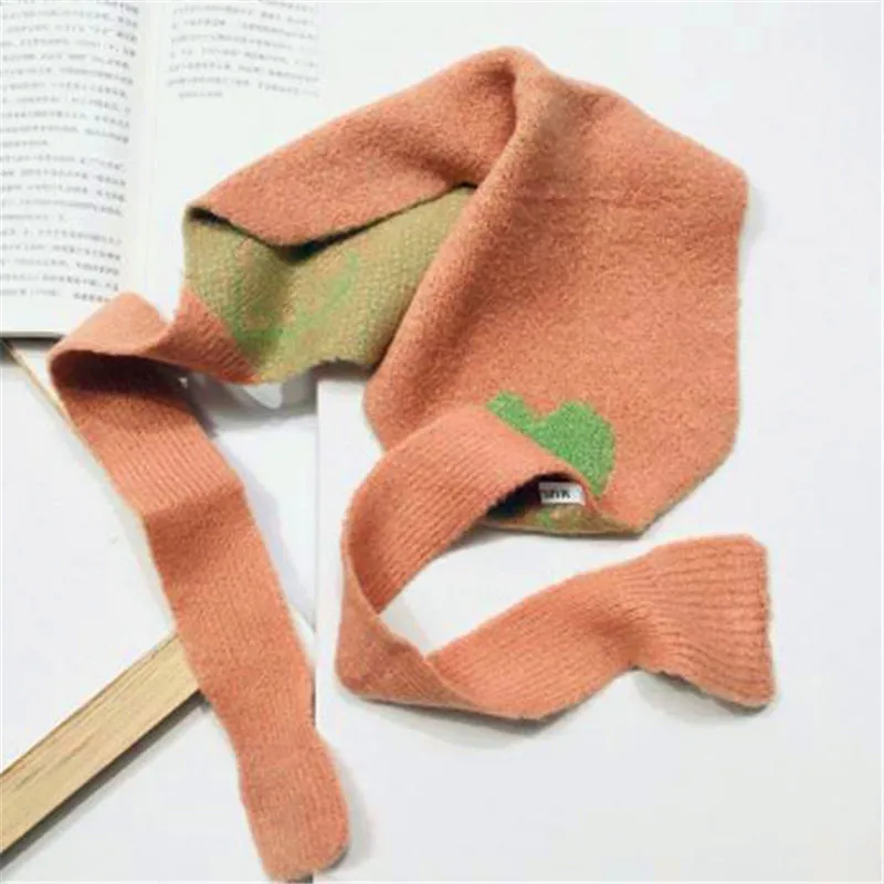 BK586-pink Vogue of new fund of small knitting scarf children earmuffs girls warm earmuffs baby bib winter earmuffs scarf BK586 - Цвет: BK586-pink