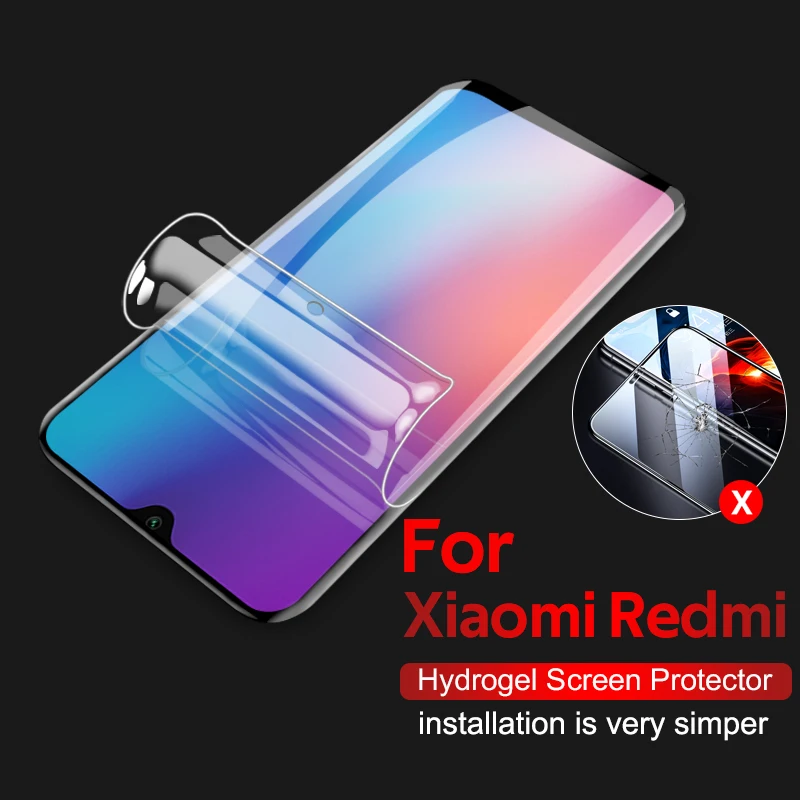 Летняя рыба полное покрытие Гидрогелевая пленка для Xiaomi Redmi Note 6 7 8 7A 8A Pro 8T мягкая