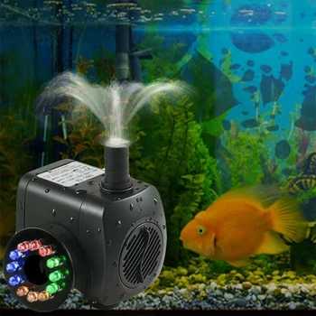 

AC 220V 15W Submersible Water Pump LED Aquarium Fountain Fish Pond Tank Filter Pump For Fish Tanks Plants Growth Supplies Tool