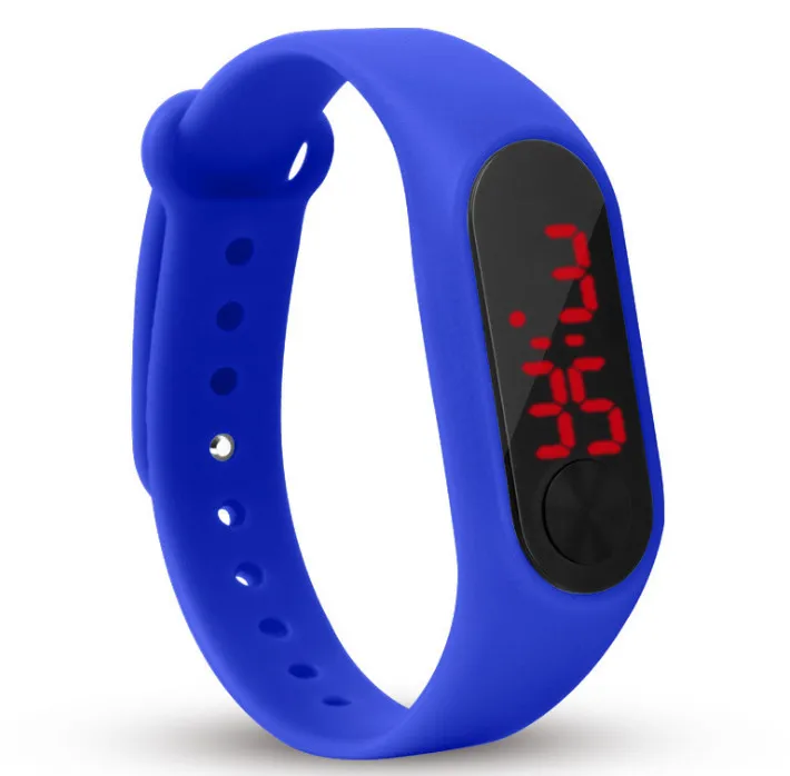 Модные светодиодные часы для мальчиков и девочек, детские спортивные цифровые часы для студентов, новые мужские женские силиконовые часы для бега, relogio femini - Цвет: blue