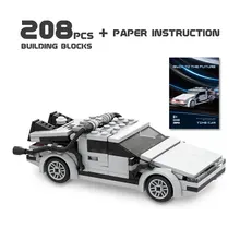 

MOC Time Machine Back Car the Future Sports Building Blocks Brick Delorean Time Machine Speed Vehicle Supercar Boy Education Toy