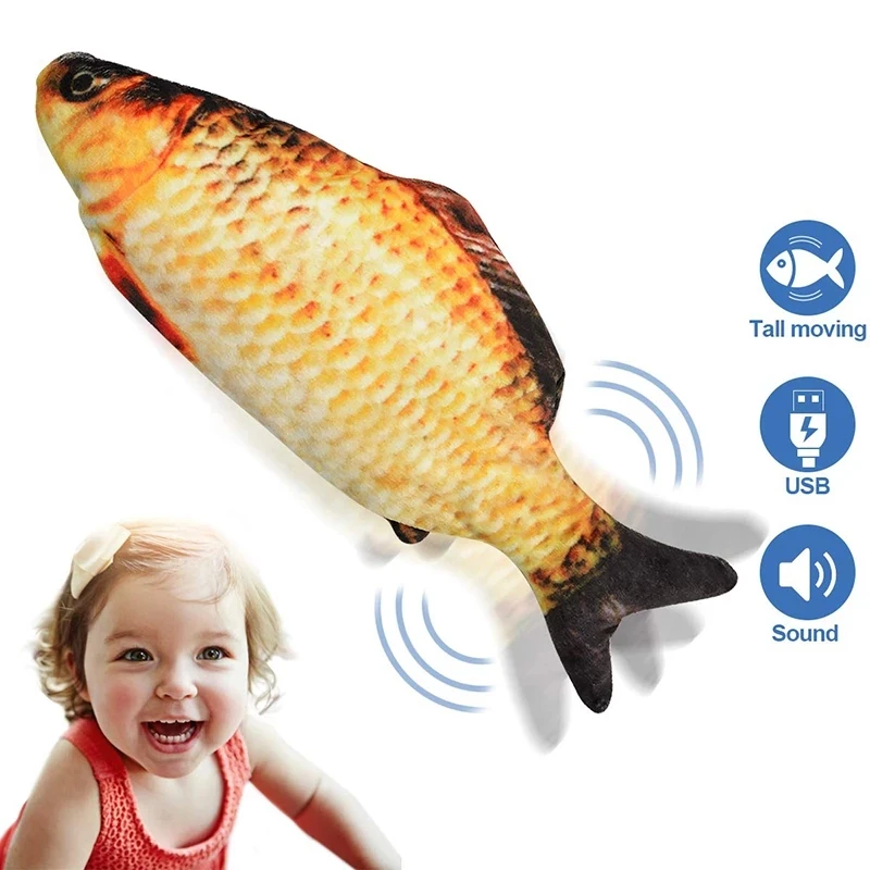 Kids Dancing Fish Toy USB Electric Charging Simulation Interactive Jumping Moving Floppy Fish Children Toy For Kids Toys