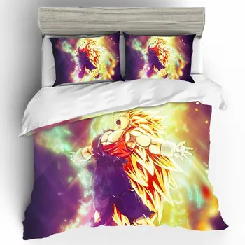 

Edredon Anime Dragon Ball Bedding Sets Duvet Cover Home Textile Single Queen King Size Bedding Set Pillowcases Bed Linen