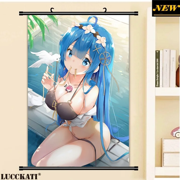 40X60 см Re Zero Re: Zero Kara Hajimeru Isekai Seikatsu Rezero Rem Сексуальная лоли, нарисованная аниме прокрутка, холст, постер