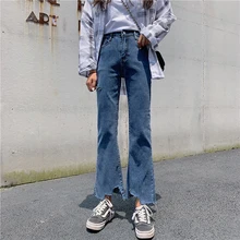 Уличная нижнее белье с высокой талией женское джинсы на осень рваные джинсы женские джинсы клёш стрейч большого размера женские узкие джинсы mujer