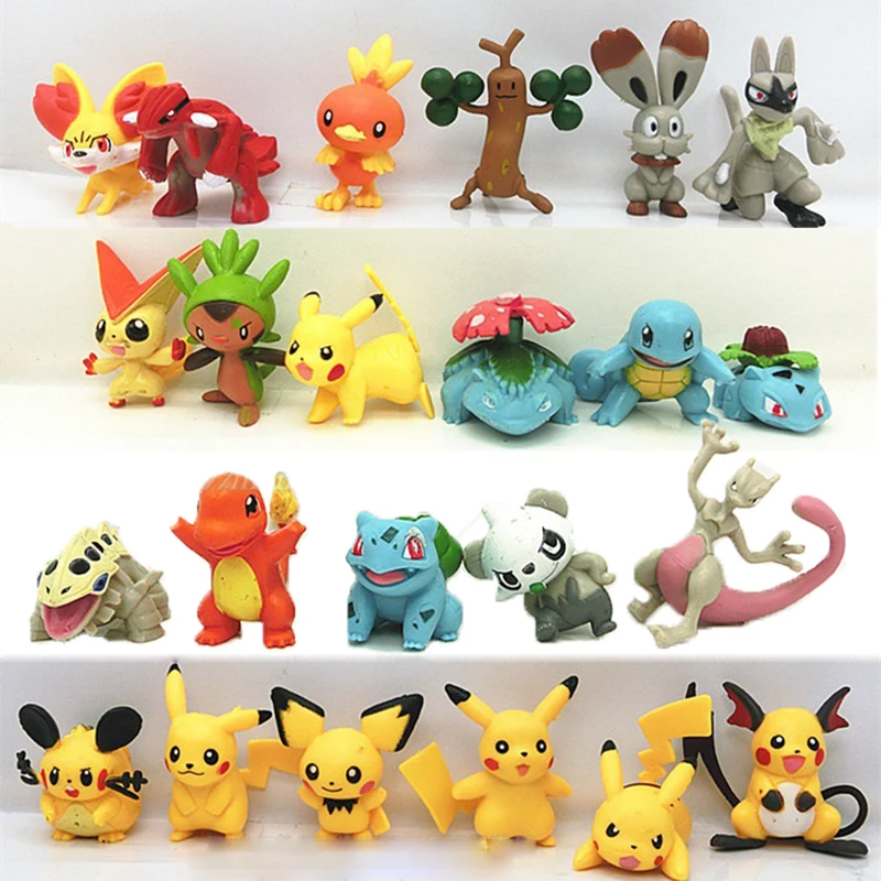 24 шт./компл. фигурку Pokemoners модель монстра игрушка мини Пикачу приобретенного во