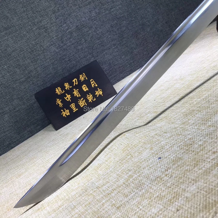 Hand-Forging Japanese High Carbon Steel Blade Sharp Samurai Battle Straight Knife Saber Full Tang Ninja Dao Sword Katana