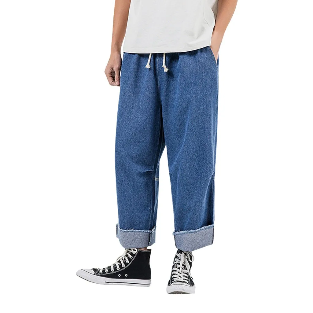 Dark Blue Новинка, модные брюки, повседневные мужские джинсы, удобные, однотонные, Z821 - Цвет: Dark Blue