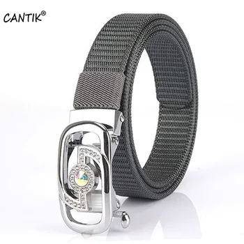 

CANTIK 2.5cm Width Good Quality Ladies Nylon Belts Fashion Hollowed Automatic Buckle Metal Clothing Accessories Women CBCA208