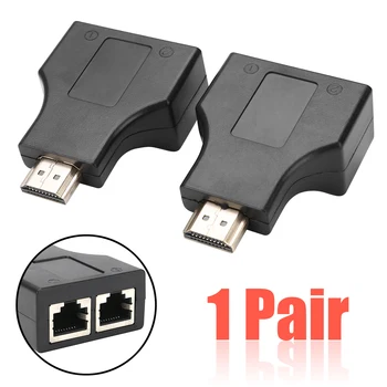 

1 Pair HDMI Dual RJ45 CAT5E CAT6 UTP LAN Ethernet HDMI Extender Repeater Adapter 1080P For HDTV HDPC PS3 STB