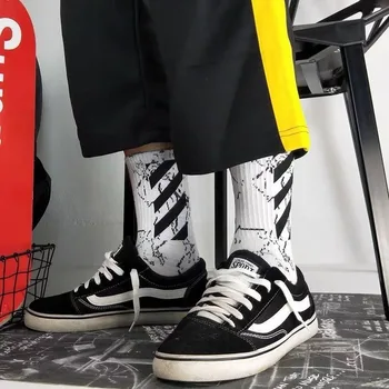 

Cotton breathable elastic hosiery stripe harajuku American street skateboard hosiery personalized men's hosiery brand
