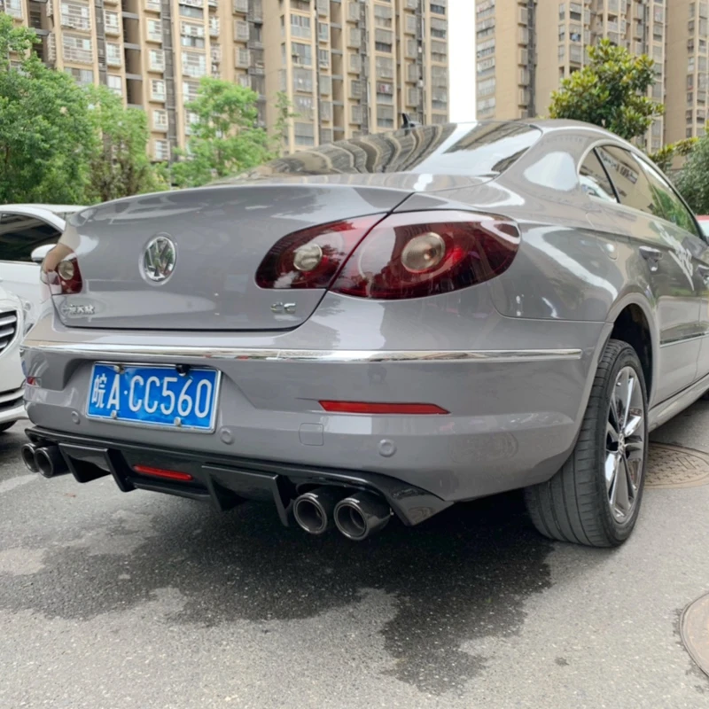 Углеродное волокно ABS задняя губа с светодиодный подсветкой для Volkswagen Passat CC VW CC спойлер 2009- плавники Акула Стиль диффузор бампер Guar