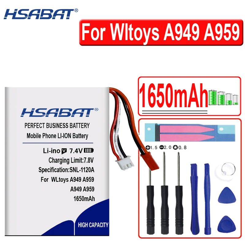 Аккумулятор HSABAT 1650 мАч для WLtoys K969 K979 K989 K999 P929 P939 запчасти радиоуправляемых
