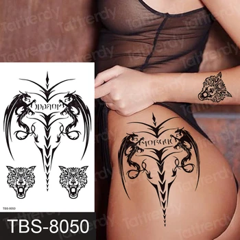 

sexy temporary tattoo sticker women girls body tattoo thigh legs arm underboob tatoo fake black henna tatto lace tribal mandala