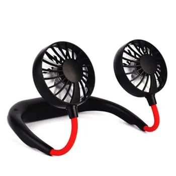 

Neck Band Fan Portable Mini Double Wind Head Neckband Fan with USB Rechargeable Air Cooler for Traveling Outdoor Office Portable