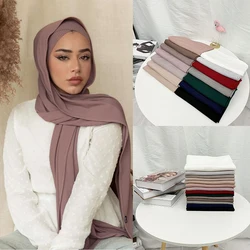 Ribbed Cross Jersey Hijab Scarf Women Solid Color Modal Crinkle Scarfs Muslim Headscarf Wraps Shawl Islam Scarves Foulard Femme