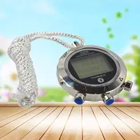 Digital Sport Stopwatch Timer 1/100 Seconds Timing Waterproof  Lanyard Electronic Chronograph Timer Alarm/Calendar for Sports 2
