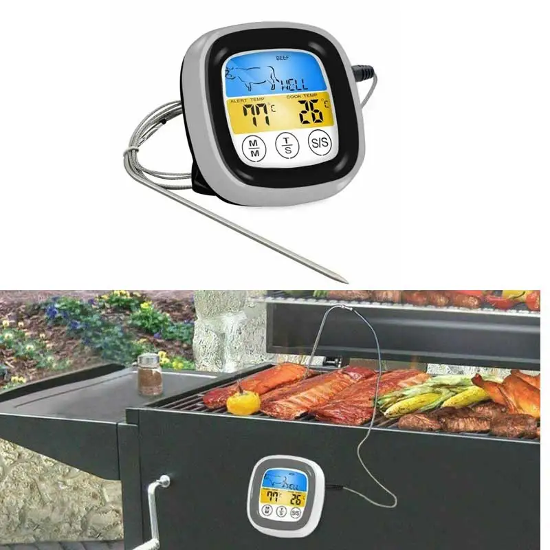 

Digital Kitchen Bluetooth Wireless Thermometer Meat Food Cooking Probe Timer Thermometer For Oven Beer Meat Cooking Food BBQ
