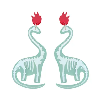

Lovely Transparent Green Dinosaur Acrylic Earrings for Women Girls Funny Oversized Exaggerated Cute Dangle Earrings Jewelry