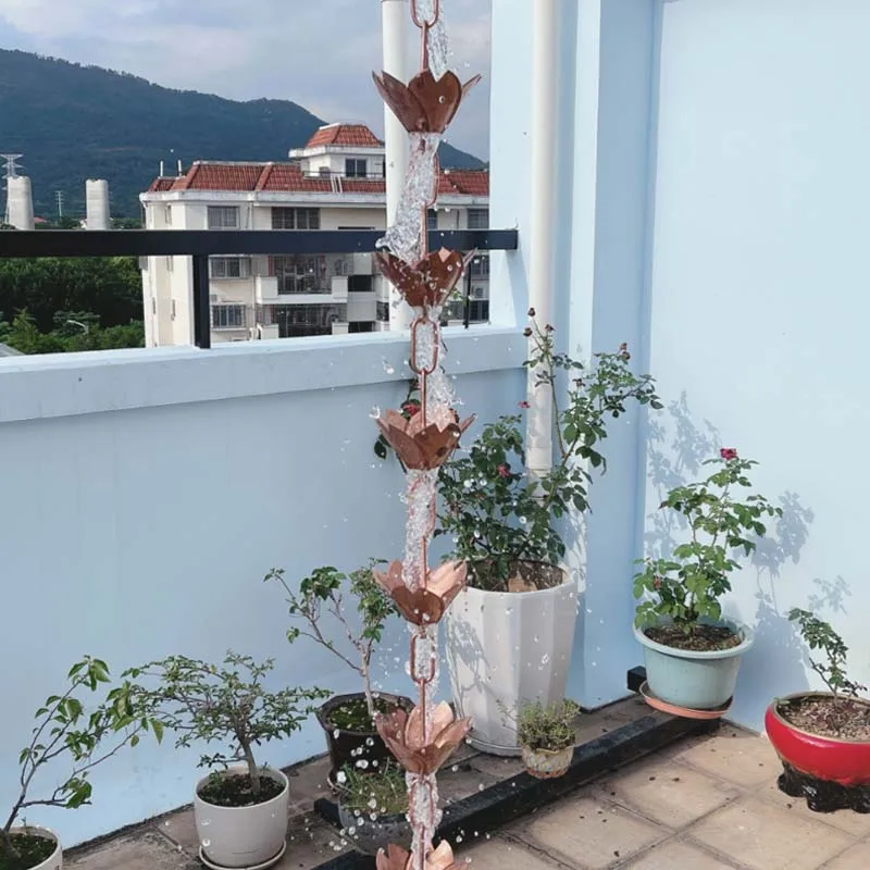 Water diversion chain rain bell temple courtyard copper Japanese eaves rain chain drainage link rainwater artifact falling water