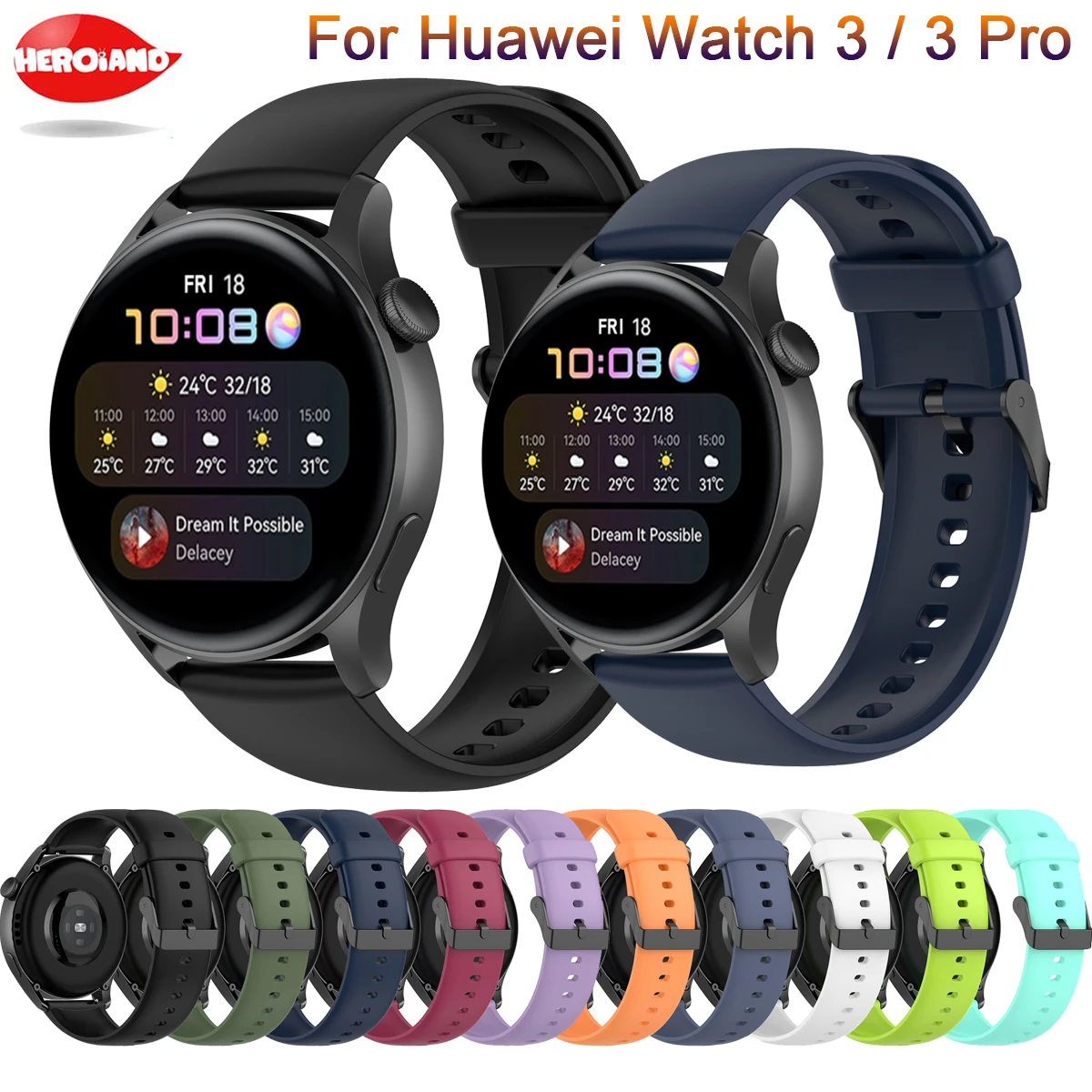 boleto escritura martillo Pulseras para Samsung Galaxy Watch, 46mm Gear S3 Classic/Frontier Galaxy  Watch 3, 45mm, correa para Huawei Watch 3 / 3 Pro|Accesorios inteligentes|  - AliExpress